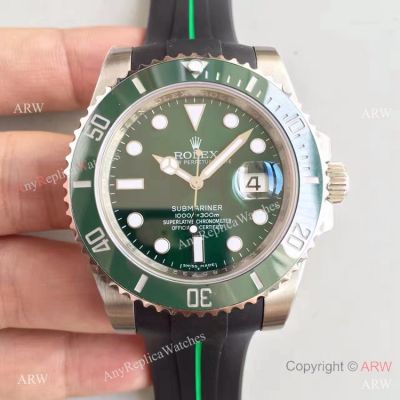 New Upgraded Submariner Hulk Rolex Replica Watch SS Rubber B Strap